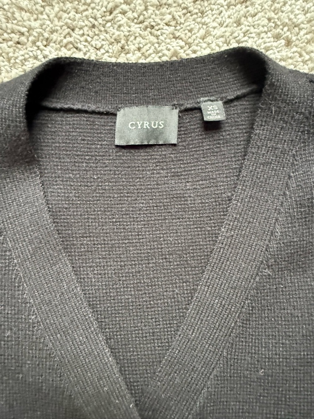 Cyrus Polished V-Neck Button Cardigan Sweater - Black. NWOT - Picture 5 of 5